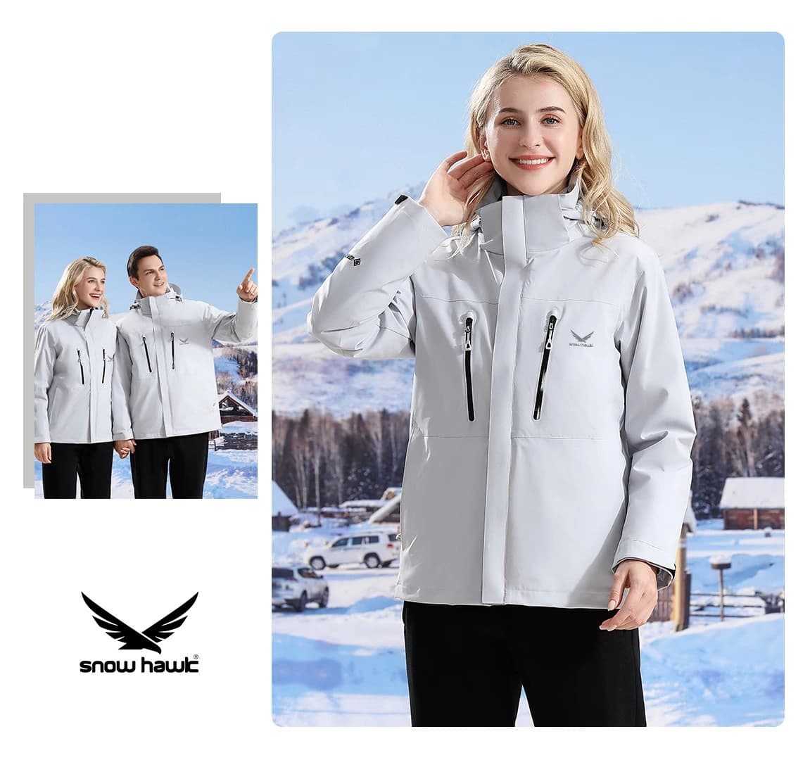 🧥 کاپشن دوپوش پر زنانه و مردانه Snowhawk مدل 68997 | Snowhawk Double Layer Down Jacket 68997 — تصویر ۶