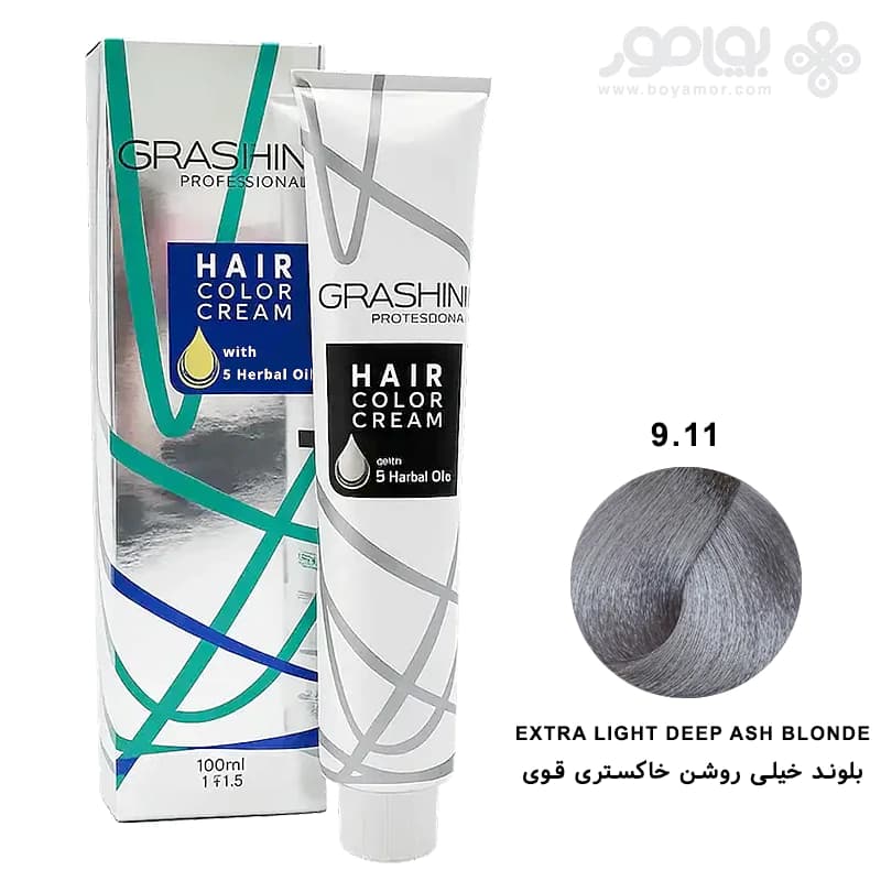 رنگ موی گراشین شماره 9.11 بلوند خیلی روشن خاکستری قوی