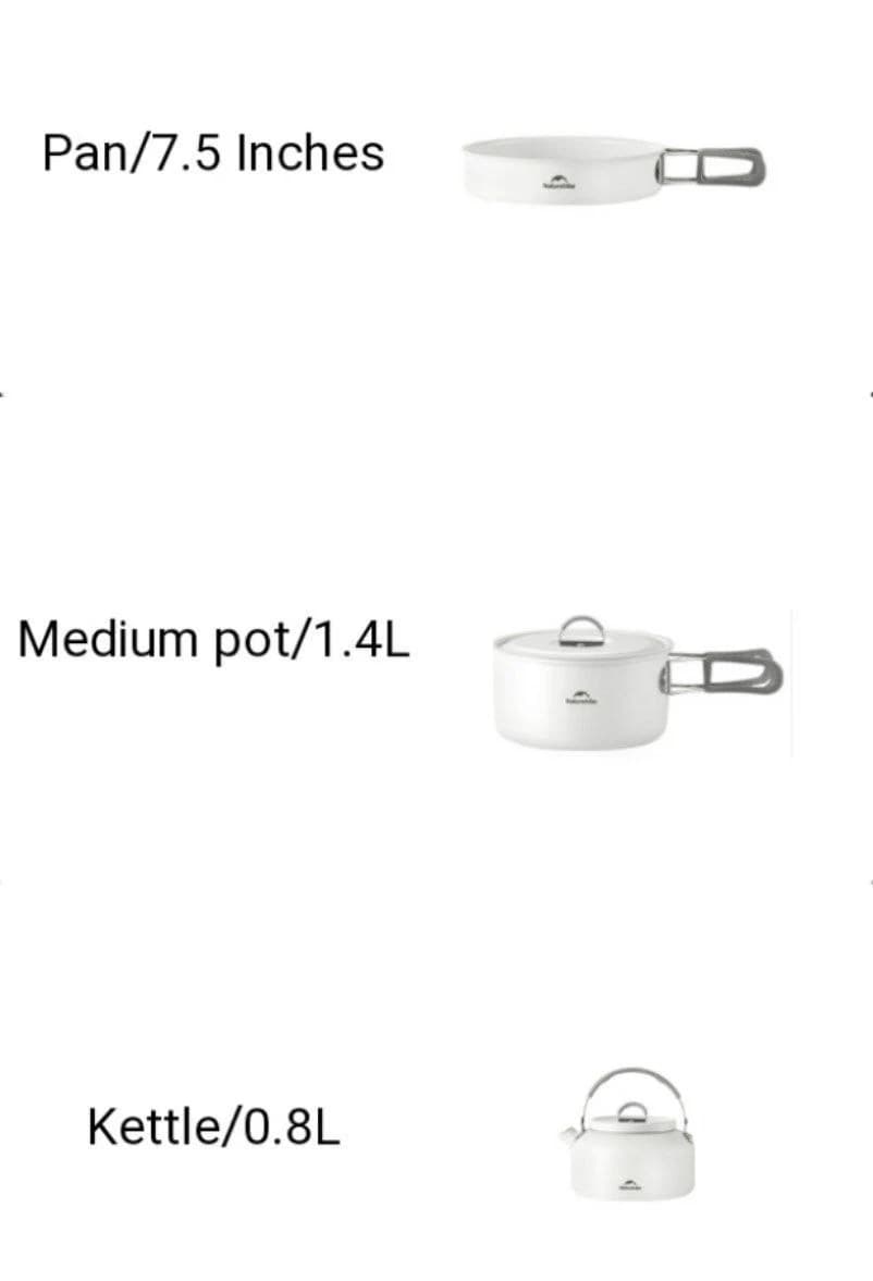 🫕 Naturehike ست قابلمه اورجینال CNK2450CF013 | زیتون کمپ — تصویر ۳