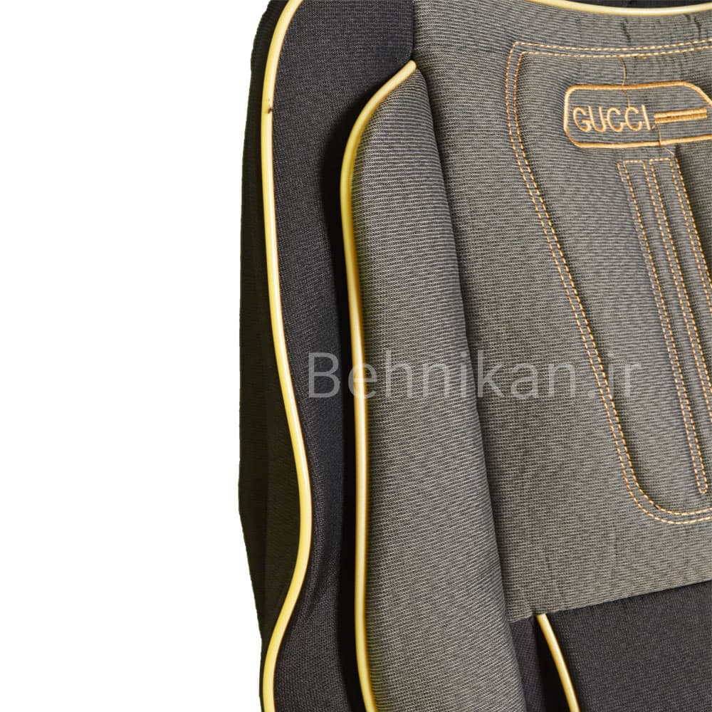 روکش صندلی پارچه تیار طرح گوچی برند رایکو مناسب پژو 405 glx و پرشیا قدیم کد 37314 — تصویر ۳