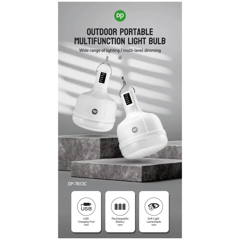 چراغ آویز شارژی 38 وات دی پی مدل DP-7813C — تصویر ۵