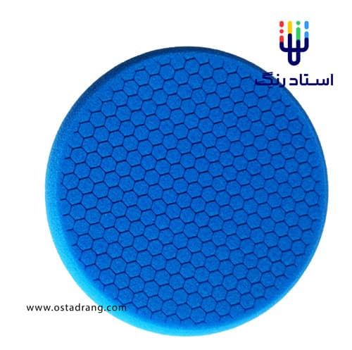 پد پولیش اسفنجی پشت پیچی آبی لانه زنبوری 150 میلیمتری (نرم) Rizo