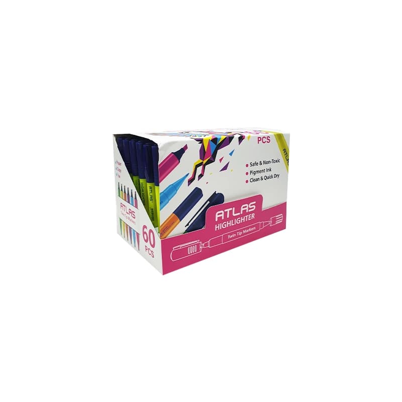 ماژیک چند رنگ هایلایتر اطلس مدل slim نوک مخروطی 0.5 میلیمتری — تصویر ۲