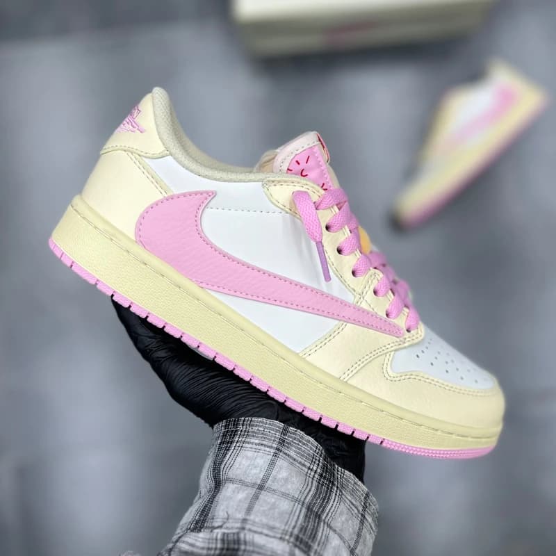 کفش کتونی نایک ایر جردن وان لو / ترویس شای پینک | Nike Air Jordan 1 Low — تصویر ۲
