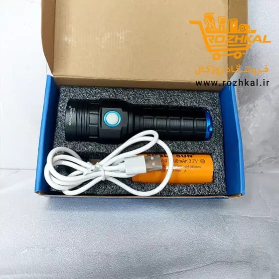 چراغ قوه پلیسی اسمال سان مدل ZY-E20 با باتری پرقدرت ۴۸۰۰ میلی آمپر و بدنه ضد آب و ضربه اصل اورجینال — تصویر ۶