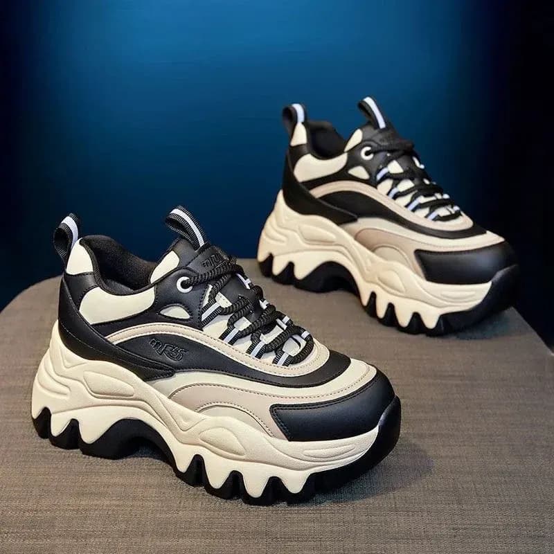 کفش کتونی فانتزی زنانه لژدار مدل پاندا | Women’s Platform Sneakers