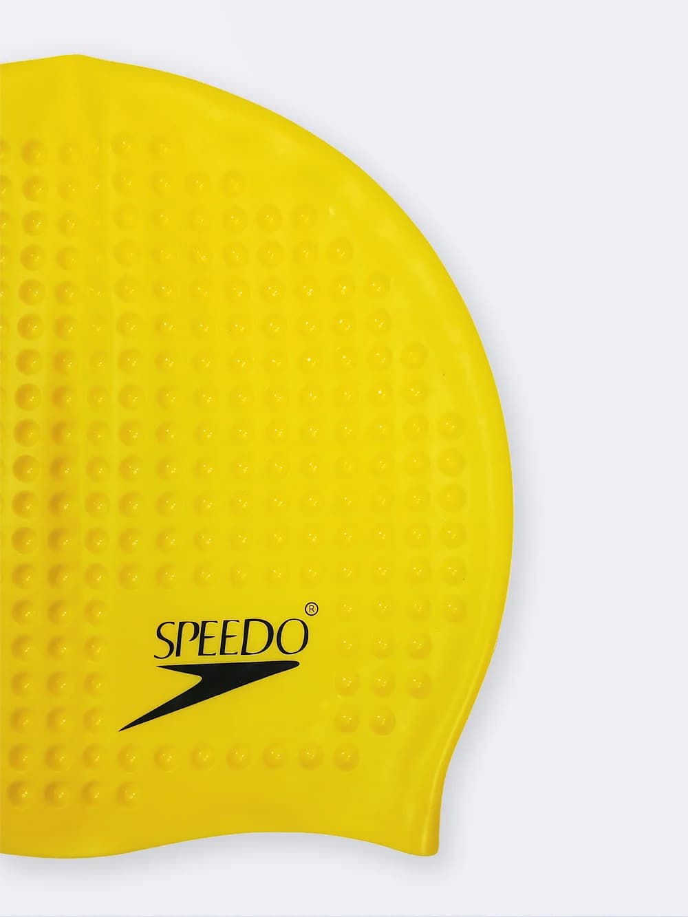کلاه استخری زنانه سیلیکونی ضد کلر مارک اسپیدو ( Speedo ) طرح توپی زرد رنگ — تصویر ۳