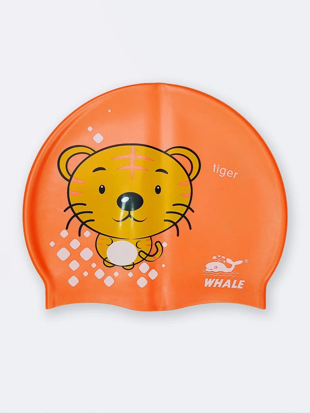 کلاه استخری بچگانه اورجینال وال ( Whale ) سیلیکونی نرم طرح گربه مهربون نارنجی — تصویر ۲