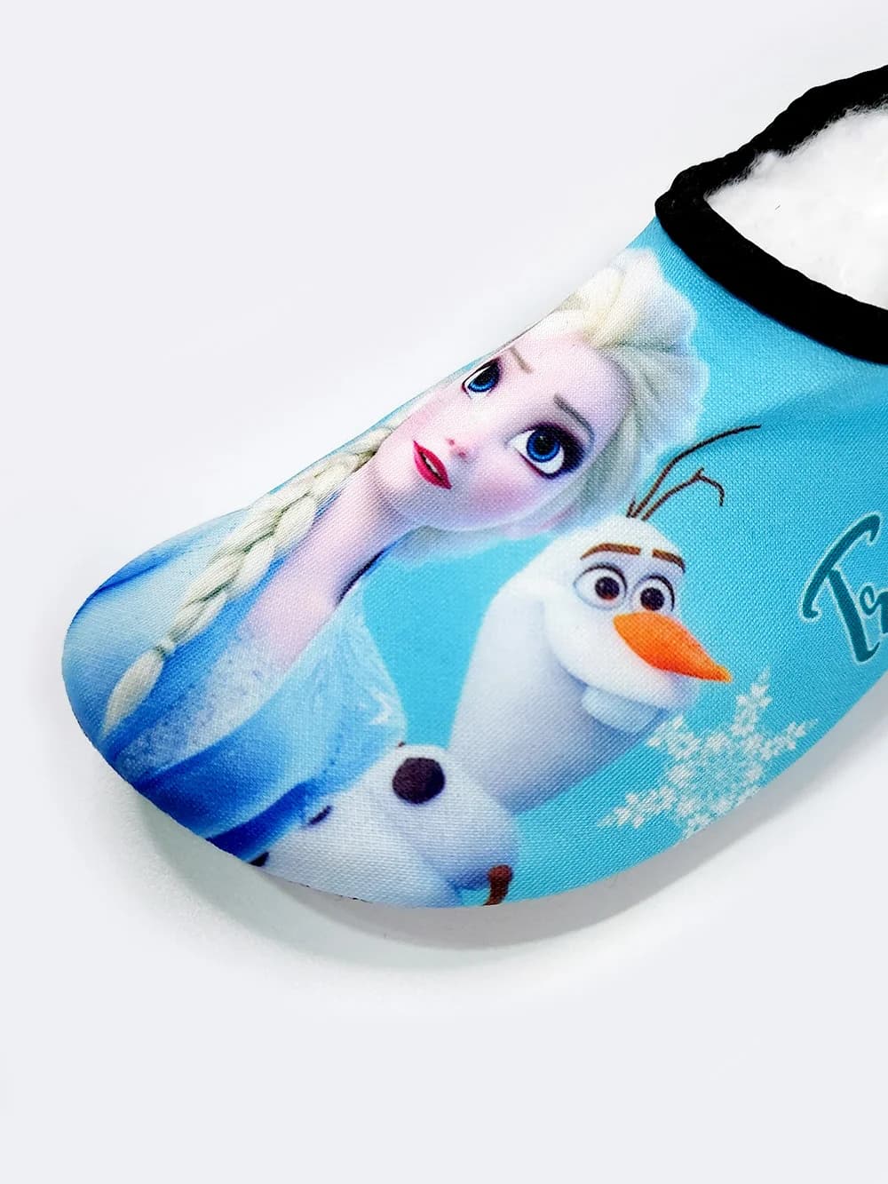 کفش شنا کودکانه دخترانه آبی رنگ طرح کارتون فروزن ( frozen ) برای استخر و ساحل — تصویر ۴