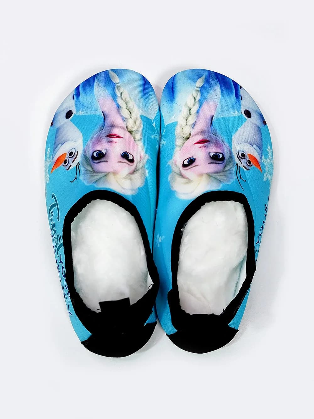 کفش شنا کودکانه دخترانه آبی رنگ طرح کارتون فروزن ( frozen ) برای استخر و ساحل — تصویر ۳