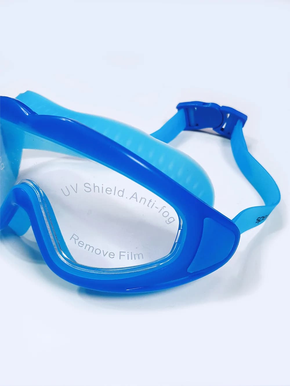 عینک استخر فریم بزرگ آبی رنگ زنانه و مردانه اسپیدو ( Speedo ) سیلیکونی — تصویر ۴