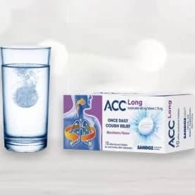 قرص جوشان ACC Long 600mg حاوی استیلسیستئین و ویتامین C با طعم بلکبری ۱۰ عددی