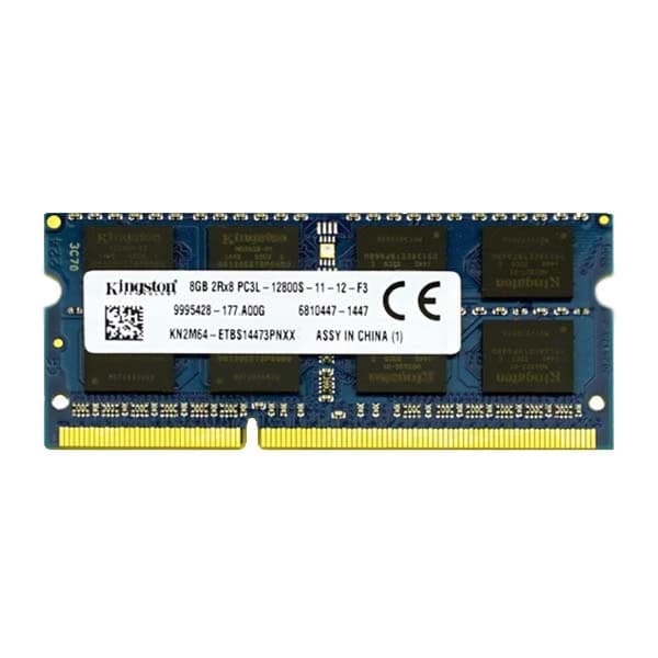 رم لپ تاپ کینگستون ظرفیت ۸ گیگابایت DDR3 با فرکانس ۱۶۰۰ مگاهرتز (PC3-12800)