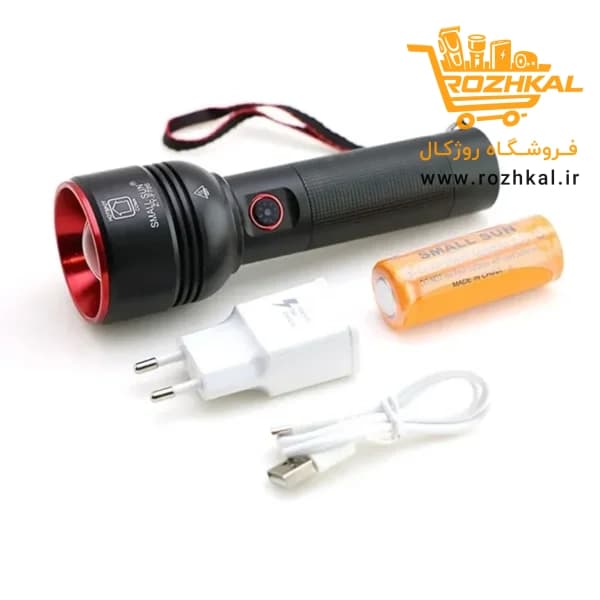 چراغ قوه اسمال سان مدل ZY-F786 با برد و کیفیت بالا باتری اورجینال و پک اصلی — تصویر ۴