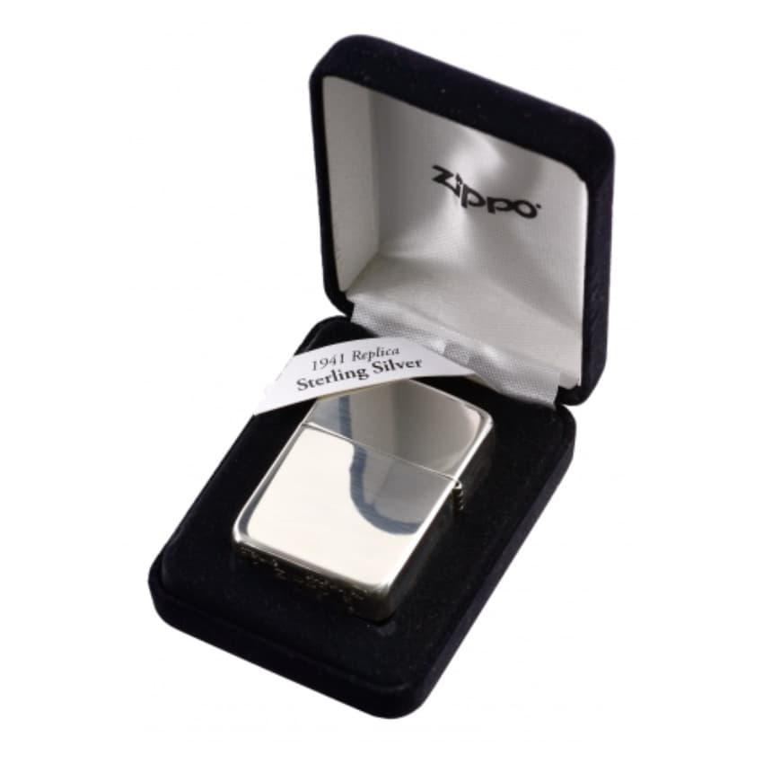 فندک زیپو تمام نقره براق رپلیکا کد 23 Zippo 1941 Hi Polish Sterling Silver — تصویر ۵
