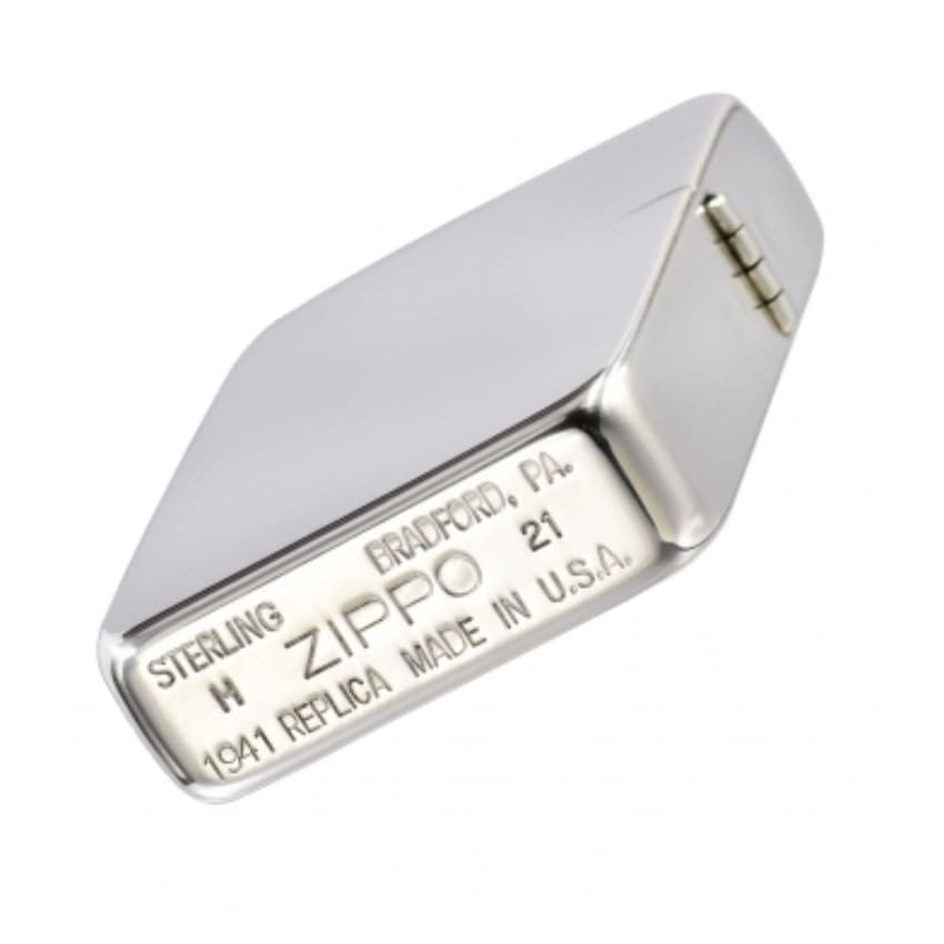 فندک زیپو تمام نقره براق رپلیکا کد 23 Zippo 1941 Hi Polish Sterling Silver — تصویر ۲
