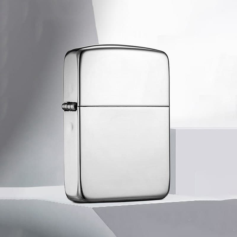 فندک زیپو تمام نقره براق رپلیکا کد 23 Zippo 1941 Hi Polish Sterling Silver — تصویر ۷