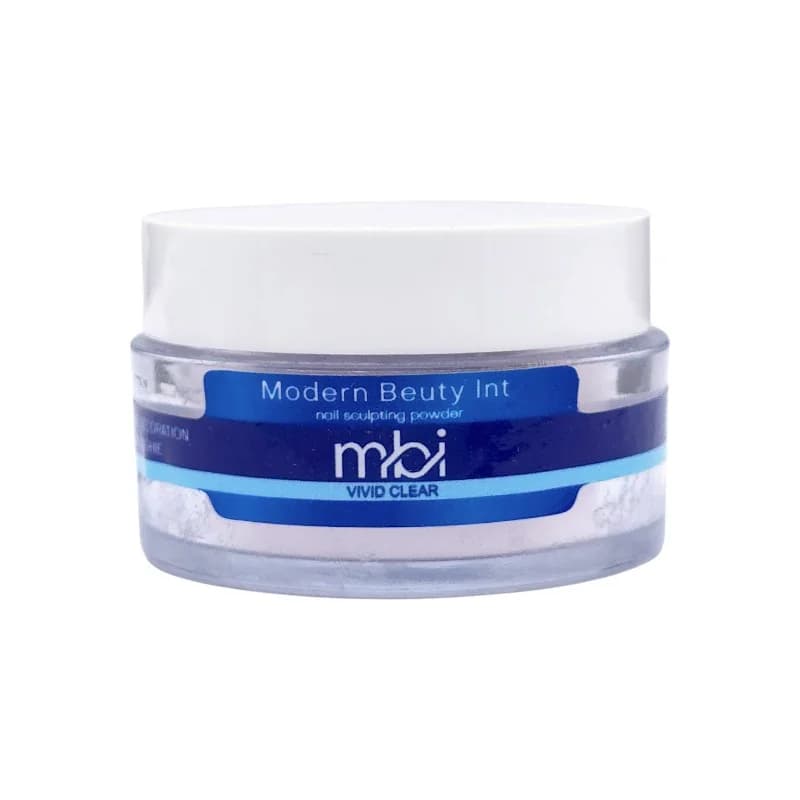 پودر کاشت ناخن مدرن بیوتی MBI | حجم 15گرم | رنگ Vivid Clear شفافیت کریستالی