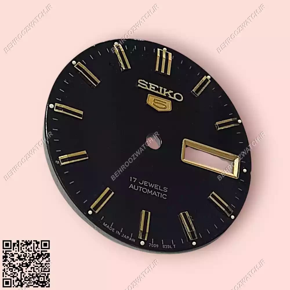 صفحه ساعت مچی سیکو 5 مردانه مشکی BS5.13-7009 — تصویر ۲