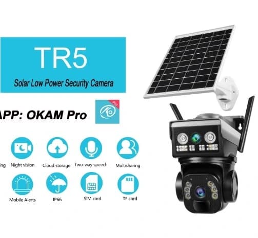 دوربین خورشیدی سیمکارتی مدل TR5 دو لنز O-KAM PRO — تصویر ۲