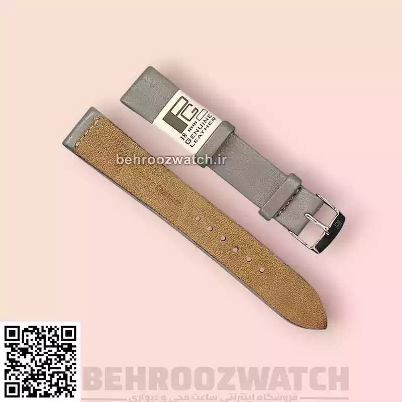 بند ساعت مچی چرم طبیعی PG ساده بدون دوخت توسی سایز 18 — تصویر ۴