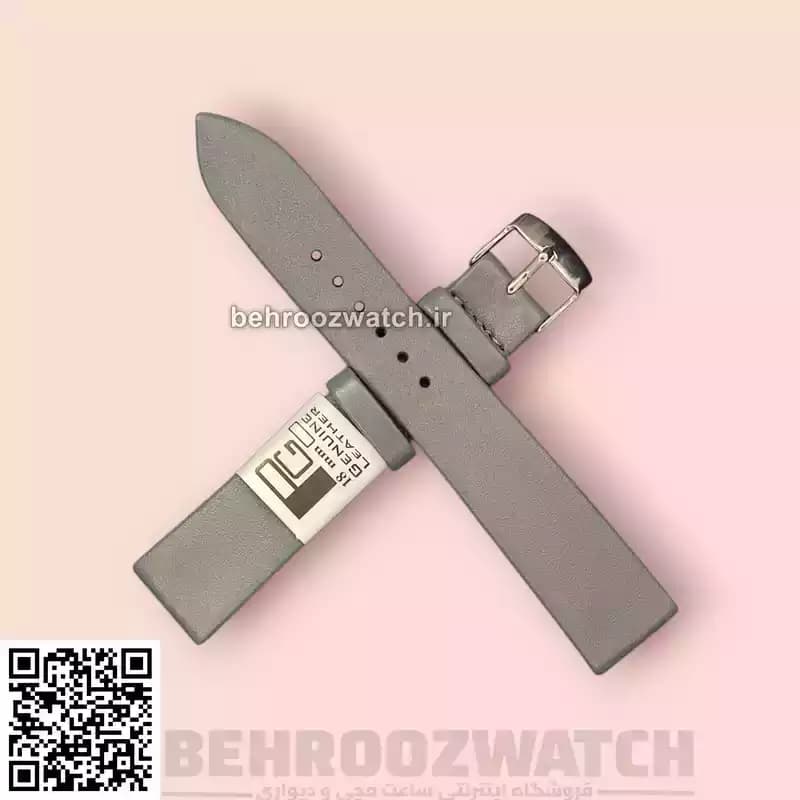 بند ساعت مچی چرم طبیعی PG ساده بدون دوخت توسی سایز 18 — تصویر ۳