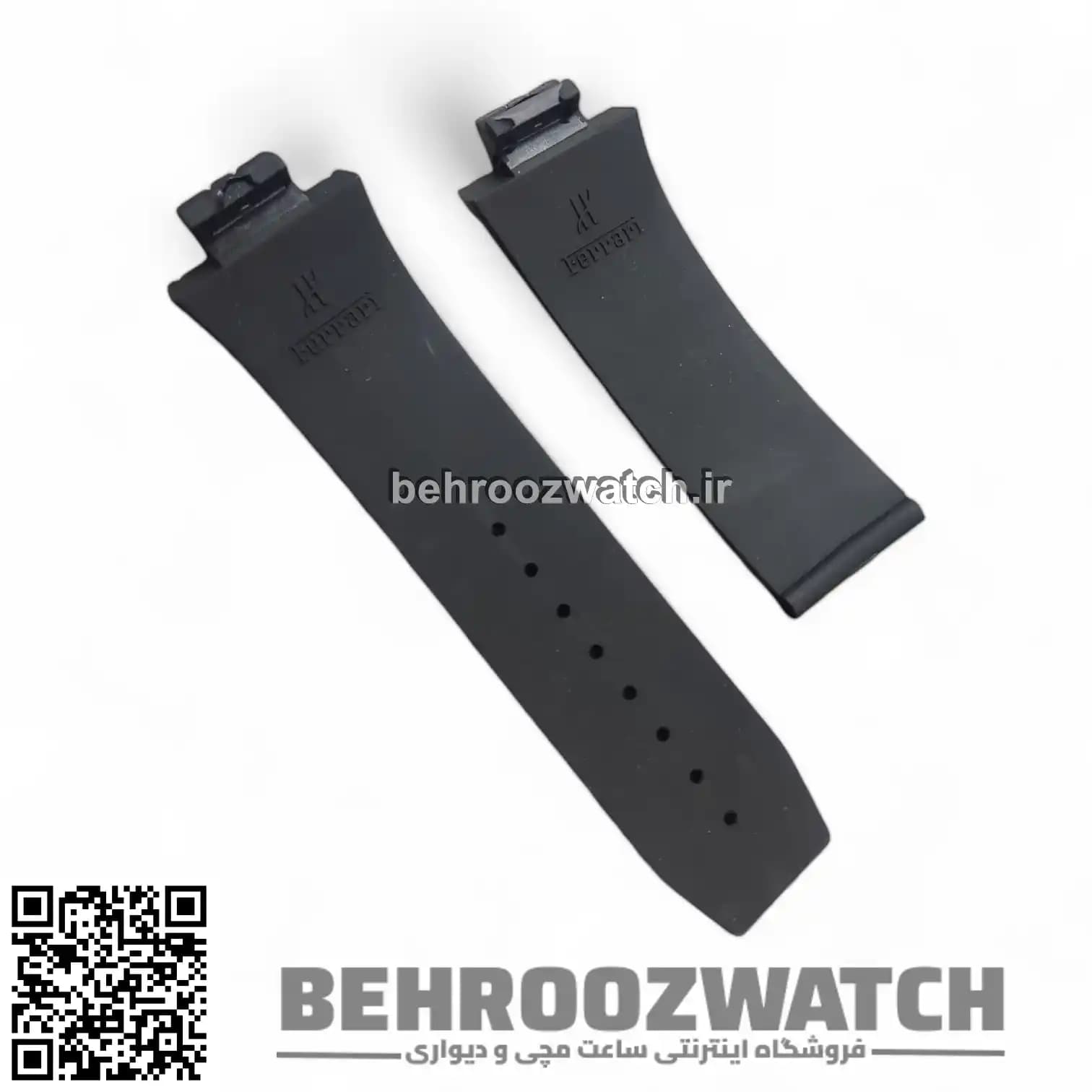 بند ساعت هابلوت فراری رابر مشکی Strap Hublot Big Bang Ferrari — تصویر ۶