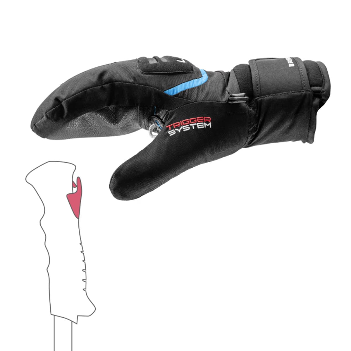 دستکش بچگانه اسکی لکی Griffin 3D jr Mitt – مشکی — تصویر ۳