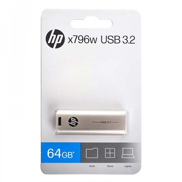 حافظه فلش HP x796w ظرفیت 64 گیگابایت با رابط USB 3.2