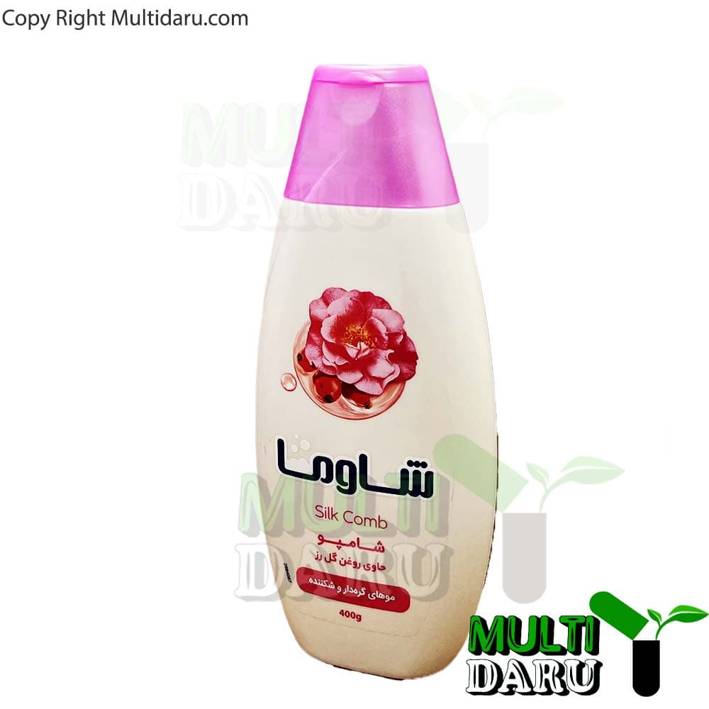 شامپو شوما حاوی عصاره رز مناسب موهای گره دار و شكننده 400 گرم