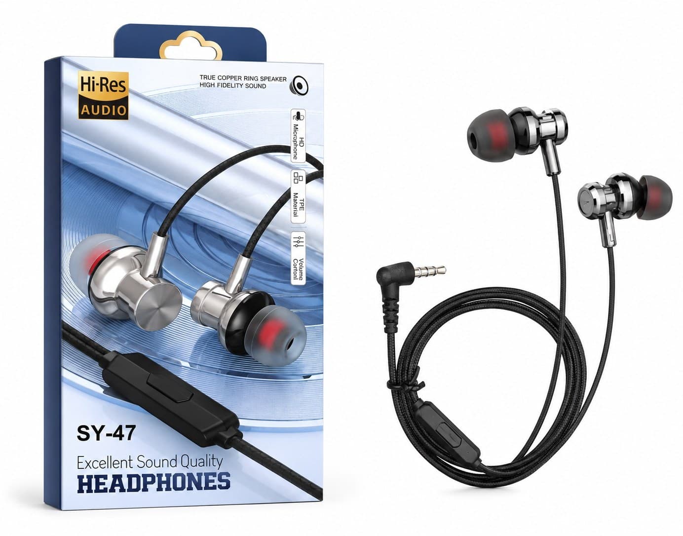 هندزفری سیمی مدل SY-47 | جک 3.5 میلیمتری