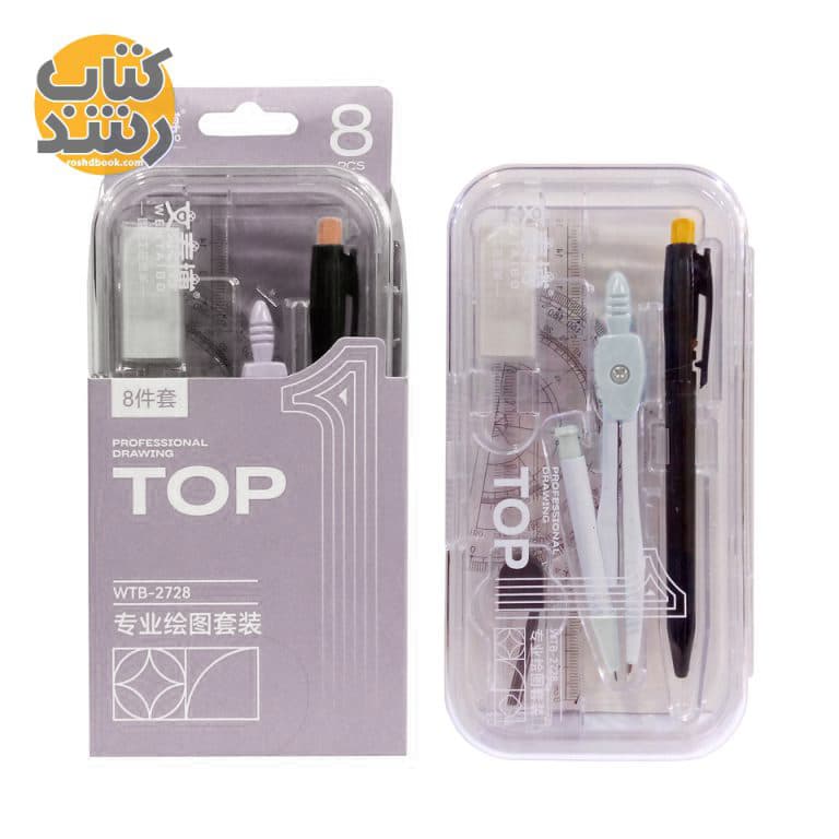 ست 8 عدی پرگار ، خط کش، پاک کن و مداد مدل WTB-2728 — تصویر ۲