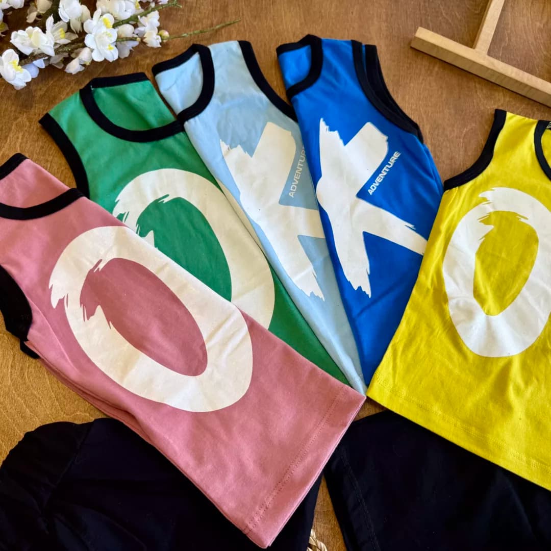 تاپ شلوارک طرح OK (adventure) سایز 45 تا 60 کد 6446 — تصویر ۲
