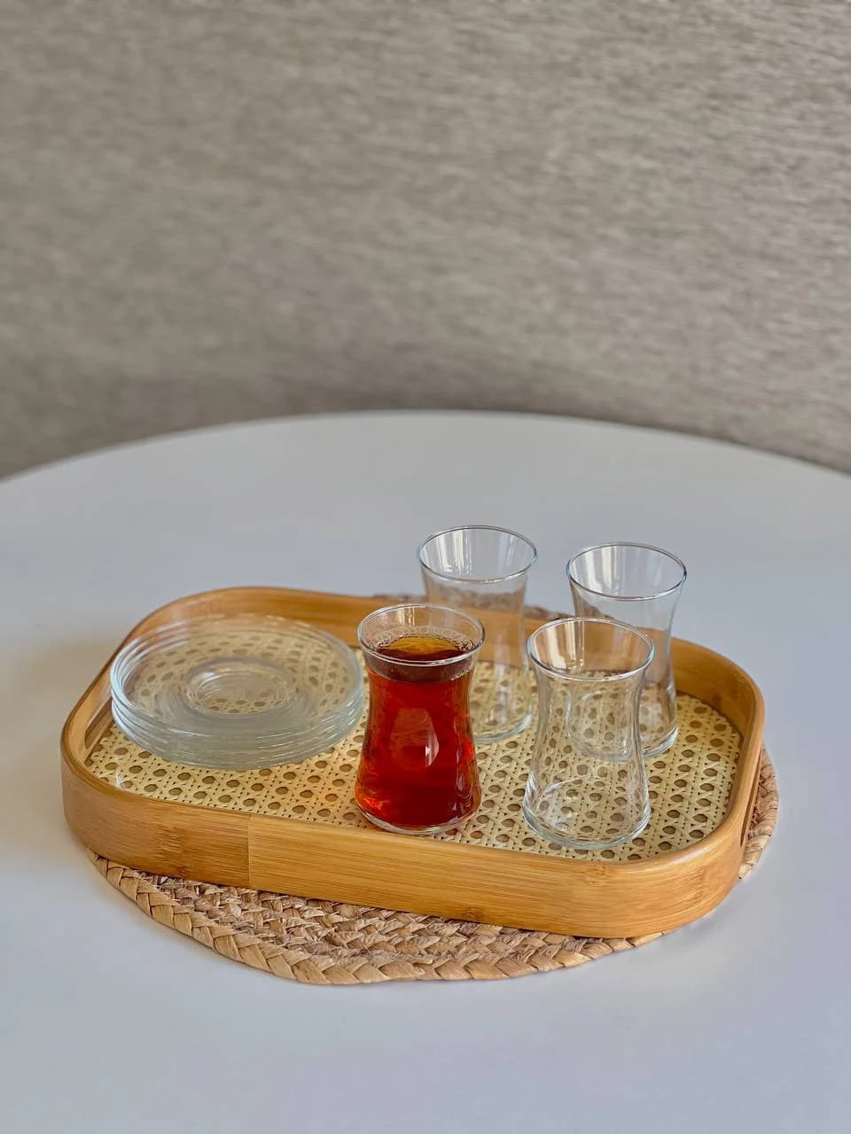 سینی مستطیلی بامبو کف حصیری- در سه سایز — تصویر ۲