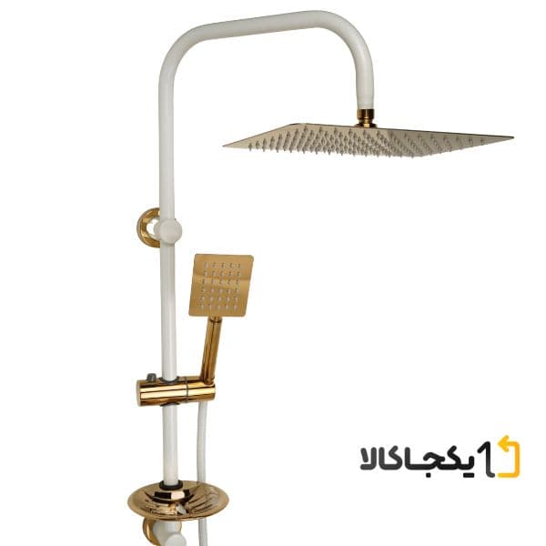 علم دوش حمام مدل یونیورست 503 استیل سفید طلایی — تصویر ۲