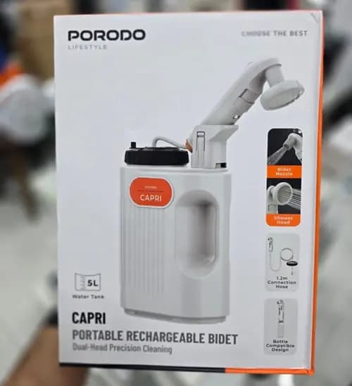 دوش مسافرتی و خودشور شارژی برند Porodo مدل PDLFSTPBSL