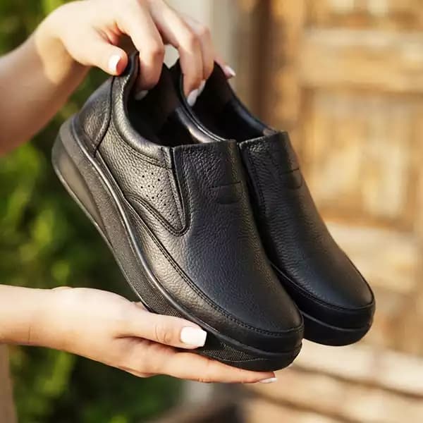 کفش چرم مردانه تبریز مدل مارشال (مشکی)