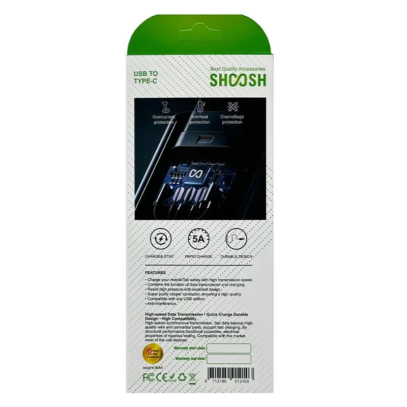 کابل تایپ سی شوش مدل SH 103c — تصویر ۲