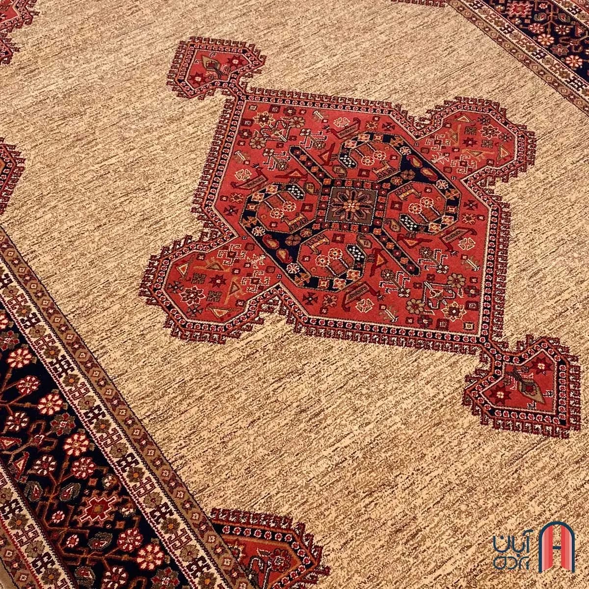 فرش کلکسیون خزان کد فرش 2-419، رنگ بژ چهارمتری — تصویر ۳