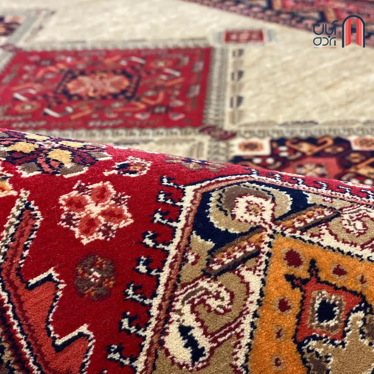 فرش کلکسیون خزان کد فرش 1-409، رنگ بژ چهارمتری — تصویر ۴
