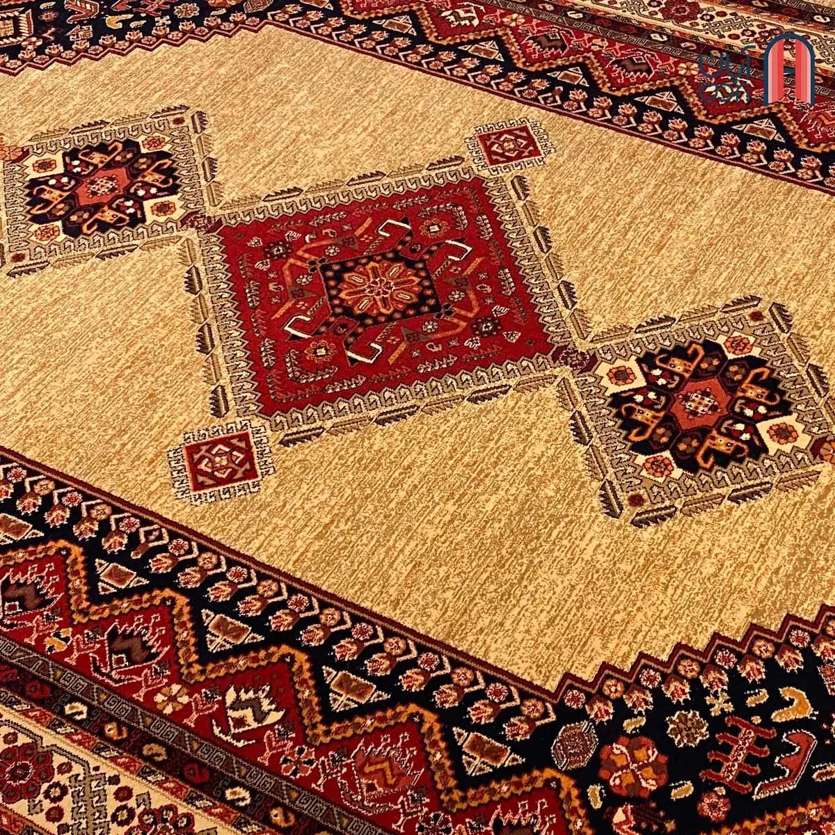 فرش کلکسیون خزان کد فرش 1-409، رنگ بژ چهارمتری — تصویر ۳
