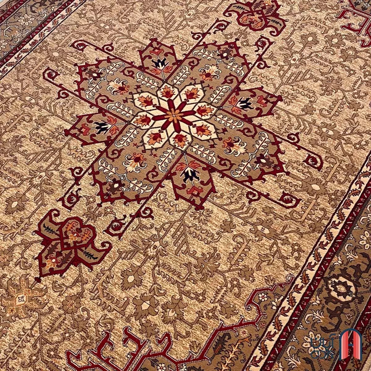 فرش کلکسیون خزان کد فرش 2-408، رنگ بژ چهارمتری — تصویر ۳