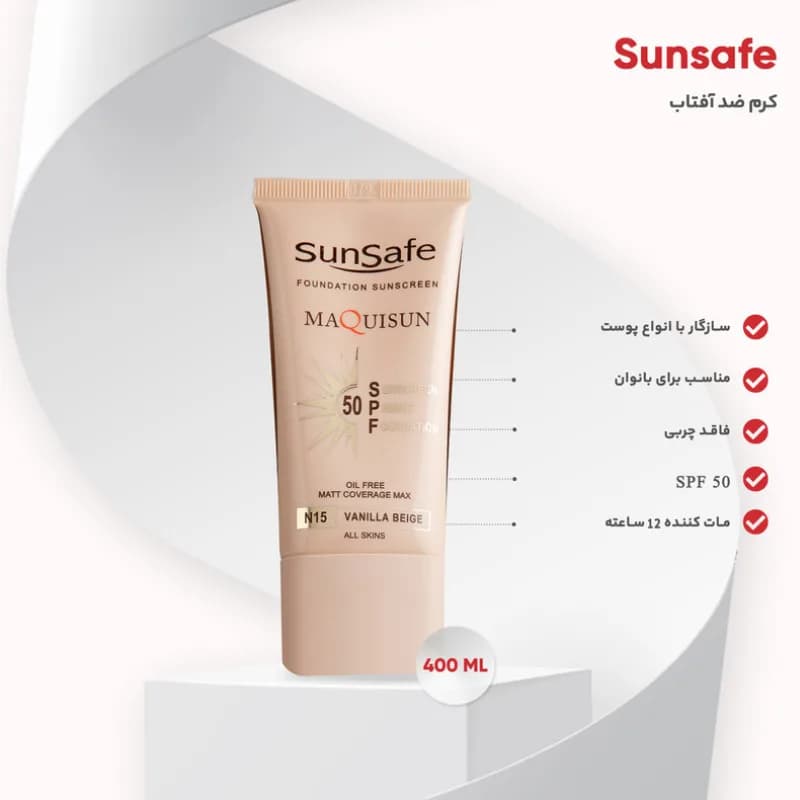 کرم ضد آفتاب سان سیف Sun Safe آکنیک SPF50 حجم 50 میلی لیتر — تصویر ۱۰