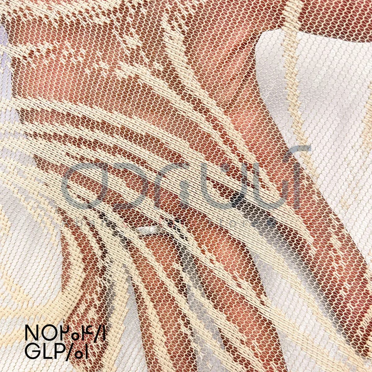 پرده دو مکانیزم طرح اقیانوس رنگ کرم تیره — تصویر ۲