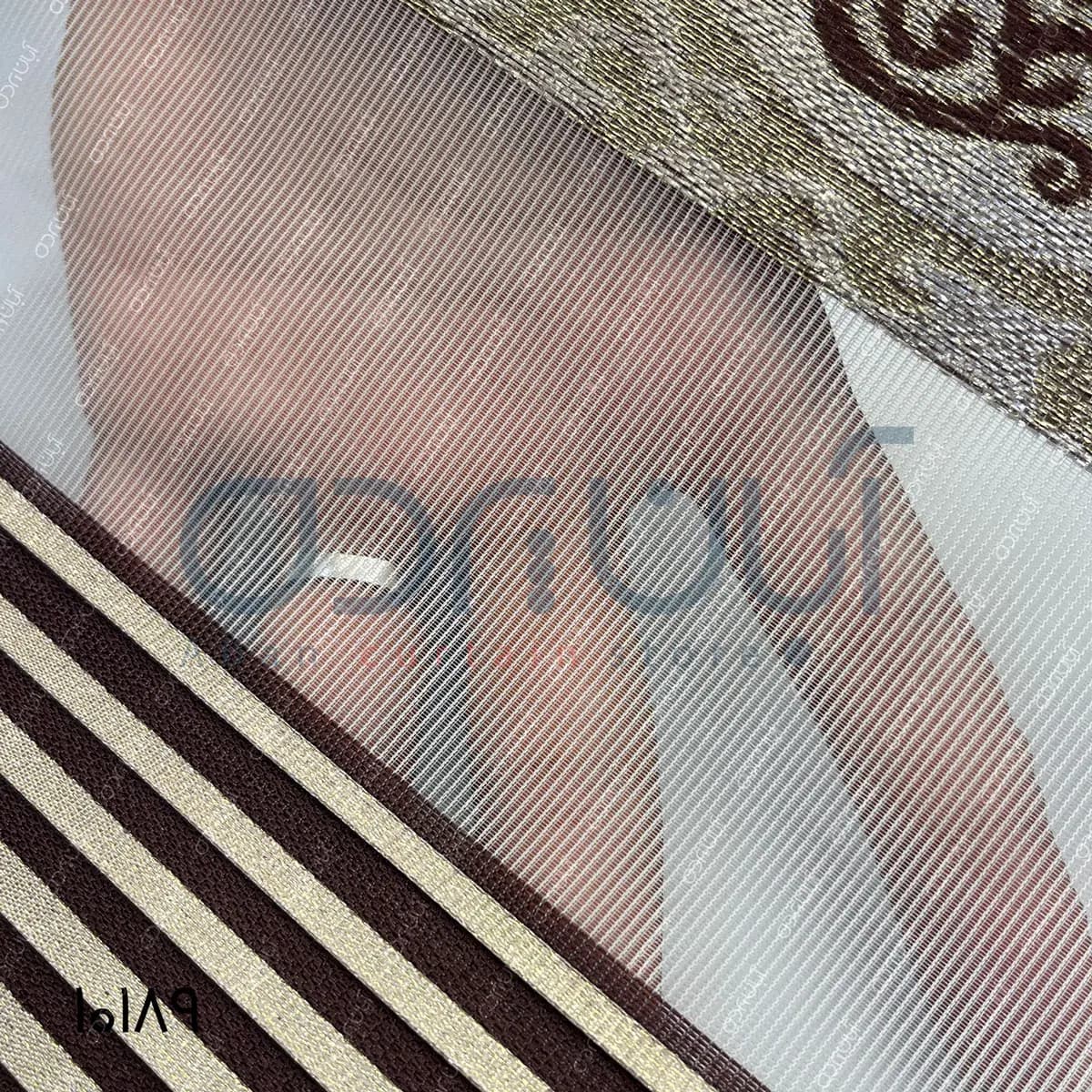 پرده زبرا طرح دار پلیسه رنگ نسکافه ای و قهوه ای — تصویر ۴