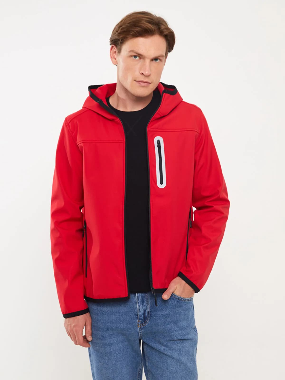 🧥 کاپشن مردانه LC Waikiki Outdoor Collection | مدل Softshell ضدباد و ضدآب | زیتون کمپ