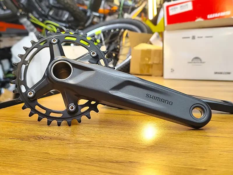 خرید طبق قامه Shimano FC-MT512-1 32T دوچرخه شیمانو تک طبق 32 دندانه 12 سرعته بازو 175 میلیمتر بهمراه توپی تنه هالوتک / Shimano CRANK FC-MT512 Single Speed 32T 175mm With Bottom Bracket / دوچرخه چ — تصویر ۲