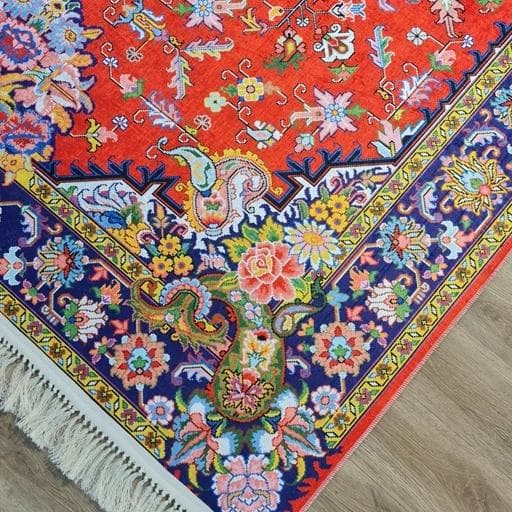 فرشینه مخمل هازان ترک طرح گلرخ سرخ u482(پس کرایه) — تصویر ۶