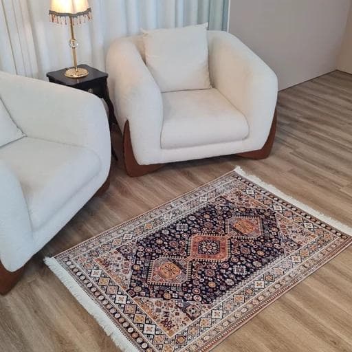 فرشینه مخمل هازان ترک طرح بختیاری تیره A150(پس کرایه) — تصویر ۴