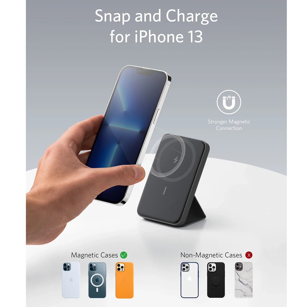 پاوربانک وایرلس انکر 12W مدل A1611 با ظرفیت 5000 میلی آمپر ساعت — تصویر ۵